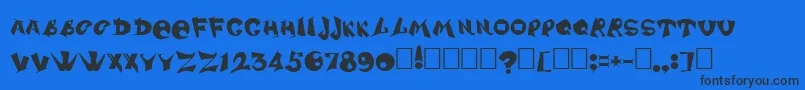 Dssharpr Font – Black Fonts on Blue Background