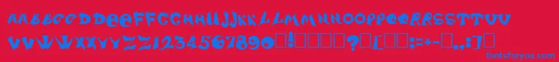 Dssharpr Font – Blue Fonts on Red Background