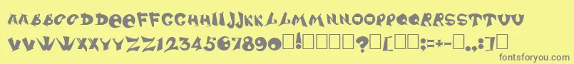 Dssharpr-fontti – harmaat kirjasimet keltaisella taustalla