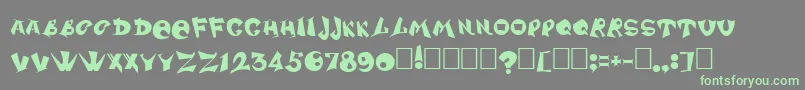 Dssharpr Font – Green Fonts on Gray Background