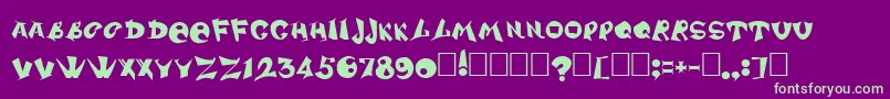 Dssharpr Font – Green Fonts on Purple Background