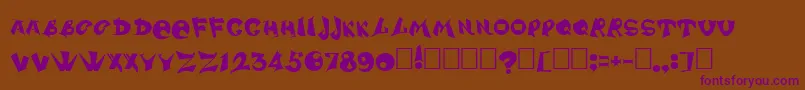 Dssharpr-Schriftart – Violette Schriften auf braunem Hintergrund