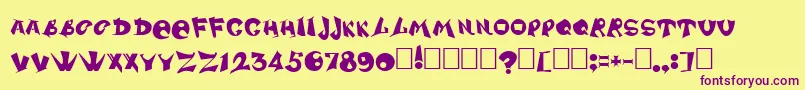 Шрифт Dssharpr – фиолетовые шрифты на жёлтом фоне