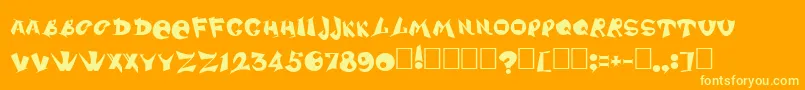 Dssharpr Font – Yellow Fonts on Orange Background