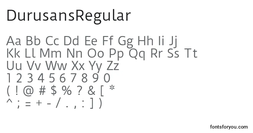 Шрифт DurusansRegular – алфавит, цифры, специальные символы
