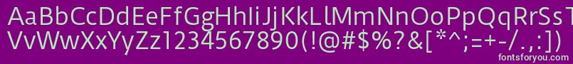 DurusansRegular-fontti – vihreät fontit violetilla taustalla