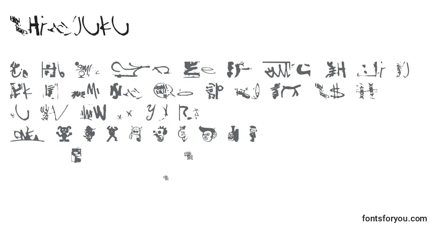 A fonte Shinjuku – alfabeto, números, caracteres especiais