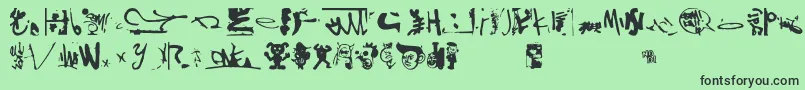フォントShinjuku – 緑の背景に黒い文字
