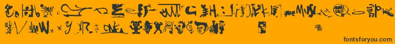 fuente Shinjuku – Fuentes Negras Sobre Fondo Naranja