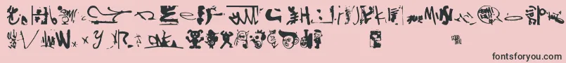 Shinjuku-Schriftart – Schwarze Schriften auf rosa Hintergrund