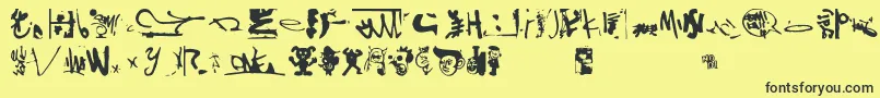 Shinjuku-fontti – mustat fontit keltaisella taustalla