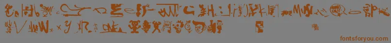 Shinjuku-Schriftart – Braune Schriften auf grauem Hintergrund