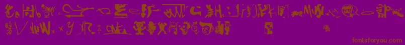 フォントShinjuku – 紫色の背景に茶色のフォント
