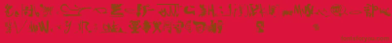 Shinjuku-fontti – ruskeat fontit punaisella taustalla