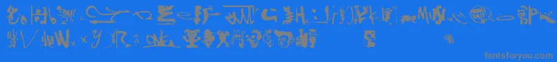 Shinjuku-Schriftart – Graue Schriften auf blauem Hintergrund