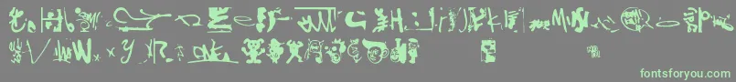 Shinjuku-Schriftart – Grüne Schriften auf grauem Hintergrund