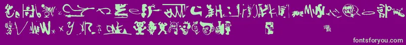 フォントShinjuku – 紫の背景に緑のフォント
