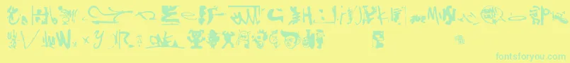 Shinjuku Font – Green Fonts on Yellow Background