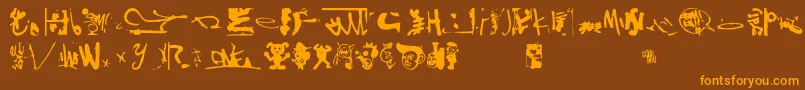 Shinjuku Font – Orange Fonts on Brown Background