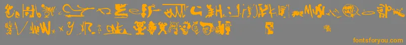 Shinjuku Font – Orange Fonts on Gray Background