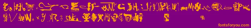 Police Shinjuku – polices orange sur fond violet