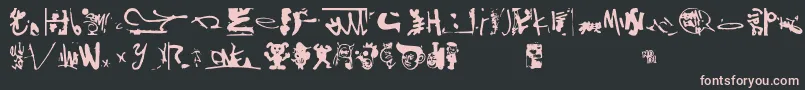 Shinjuku-Schriftart – Rosa Schriften auf schwarzem Hintergrund