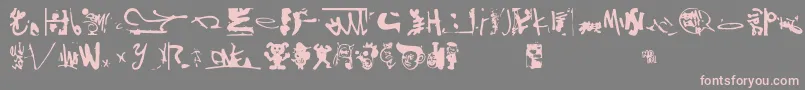 Shinjuku-Schriftart – Rosa Schriften auf grauem Hintergrund