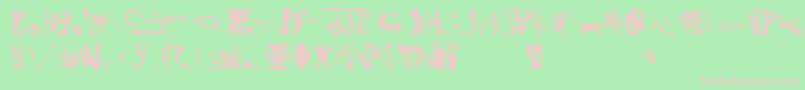 Shinjuku-Schriftart – Rosa Schriften auf grünem Hintergrund