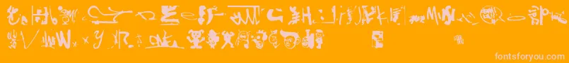 Шрифт Shinjuku – розовые шрифты на оранжевом фоне