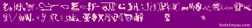 Shinjuku-fontti – vaaleanpunaiset fontit violetilla taustalla