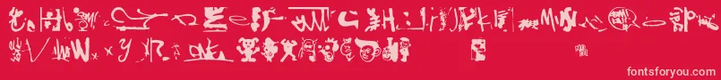 Shinjuku-fontti – vaaleanpunaiset fontit punaisella taustalla