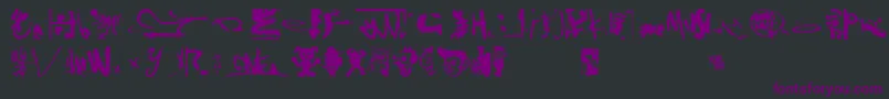Shinjuku-fontti – violetit fontit mustalla taustalla