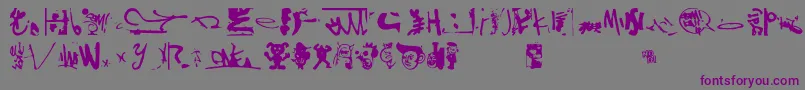フォントShinjuku – 紫色のフォント、灰色の背景