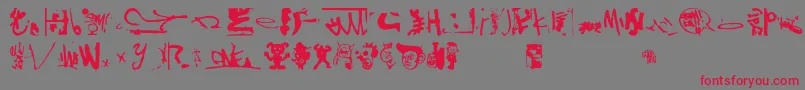 フォントShinjuku – 赤い文字の灰色の背景