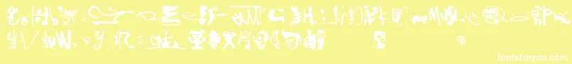 Shinjuku-Schriftart – Weiße Schriften auf gelbem Hintergrund