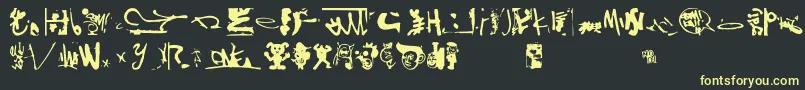 Shinjuku-Schriftart – Gelbe Schriften auf schwarzem Hintergrund
