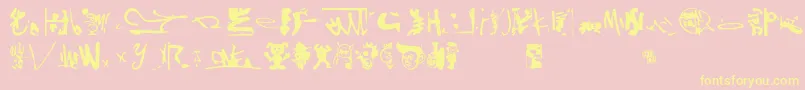 Shinjuku Font – Yellow Fonts on Pink Background