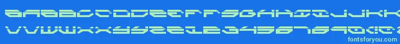 Taskforcel Font – Green Fonts on Blue Background