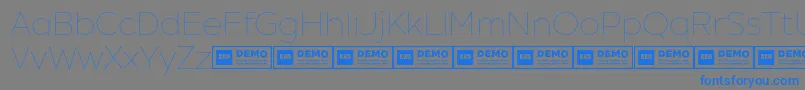 フォントXxiigeomdemoThin – 灰色の背景に青い文字