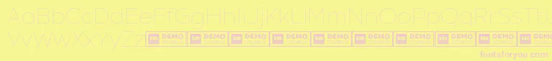 XxiigeomdemoThin Font – Pink Fonts on Yellow Background