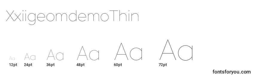 XxiigeomdemoThin Font Sizes