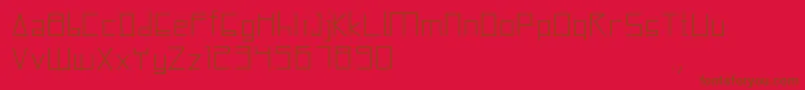 Squarebox-Schriftart – Braune Schriften auf rotem Hintergrund