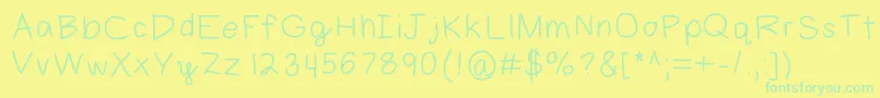 Aaron-Schriftart – Grüne Schriften auf gelbem Hintergrund