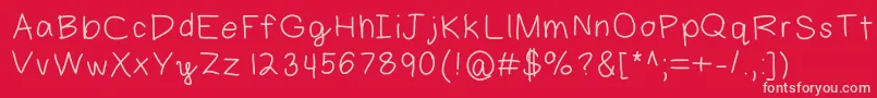 Aaron Font – Pink Fonts on Red Background