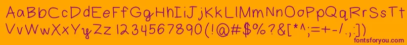 Шрифт Aaron – фиолетовые шрифты на оранжевом фоне