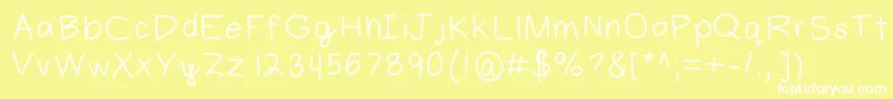 Шрифт Aaron – белые шрифты на жёлтом фоне
