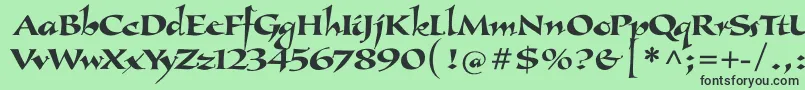 Callimundial Font – Black Fonts on Green Background