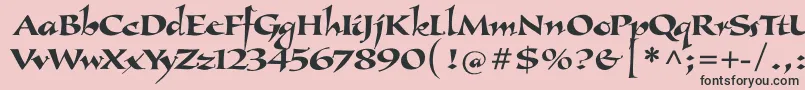 Callimundial-Schriftart – Schwarze Schriften auf rosa Hintergrund