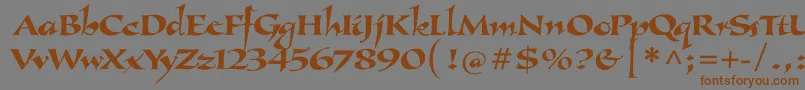 Callimundial Font – Brown Fonts on Gray Background