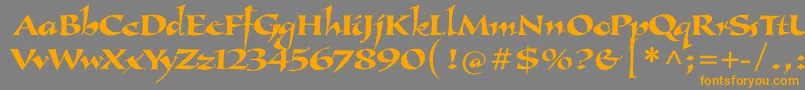 Callimundial Font – Orange Fonts on Gray Background